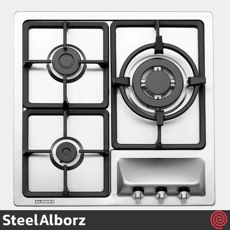 اجاق گاز صفحه ای 3 شعله استیل البرز مدل SteelAlborz S-3551I | بدنه استیل