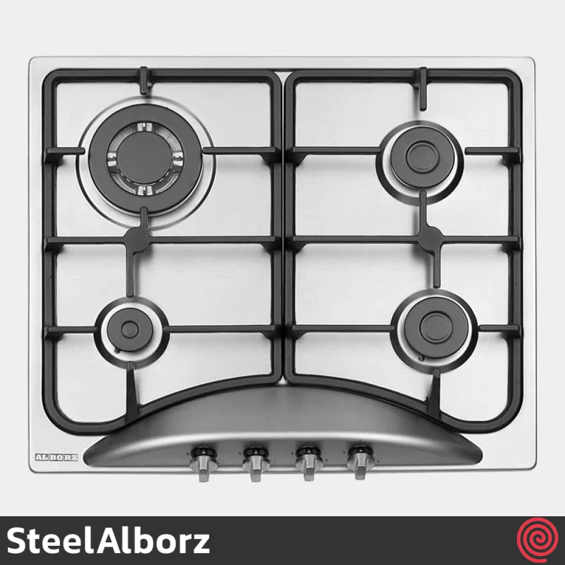 اجاق گاز صفحه ای 4 شعله استیل البرز مدل SteelAlborz S-4653I | بدنه استیل