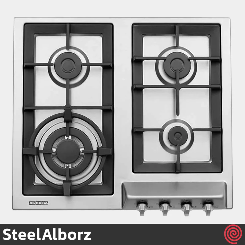 اجاق گاز صفحه ای 4 شعله استیل البرز مدل SteelAlborz S-4655I | بدنه استیل