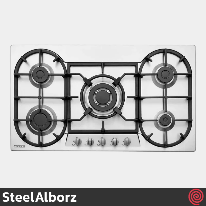 اجاق گاز صفحه ای 5 شعله استیل البرز مدل SteelAlborz S-5955I | بدنه استیل