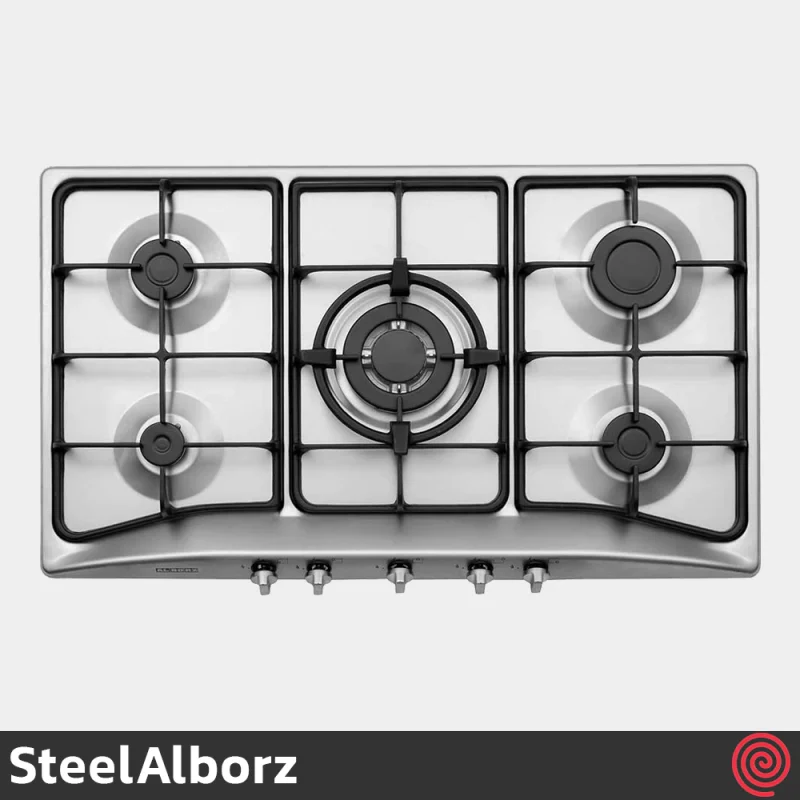 اجاق گاز صفحه ای 5 شعله استیل البرز مدل SteelAlborz S-5956I | بدنه استیل