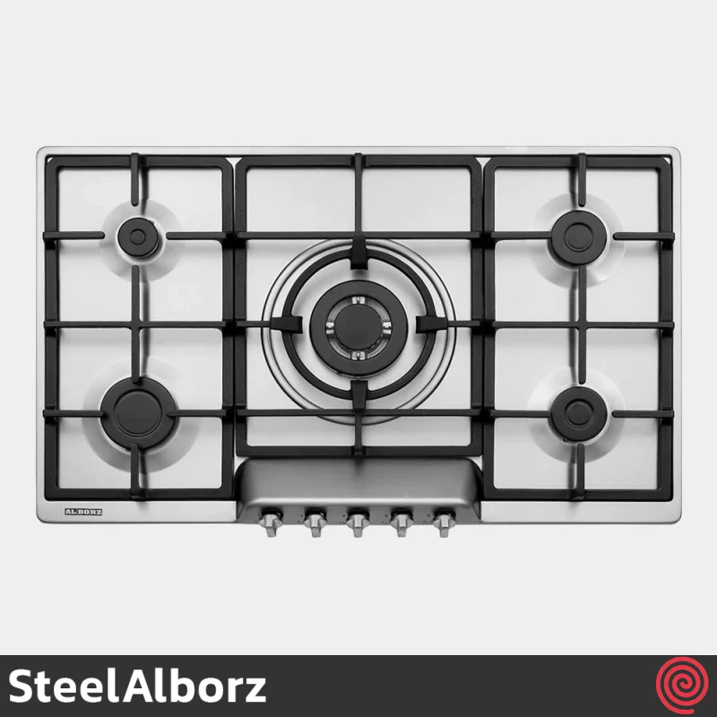 اجاق گاز صفحه ای 5 شعله استیل البرز مدل SteelAlborz S-5957I | بدنه استیل