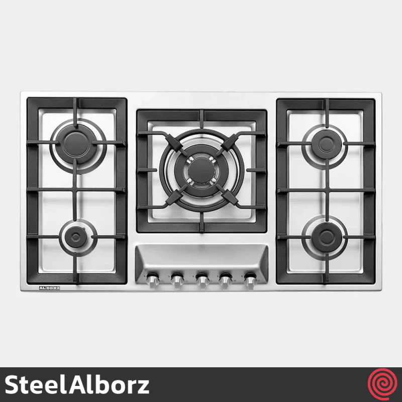 اجاق گاز صفحه ای 5 شعله استیل البرز مدل SteelAlborz S-5960I | بدنه استیل