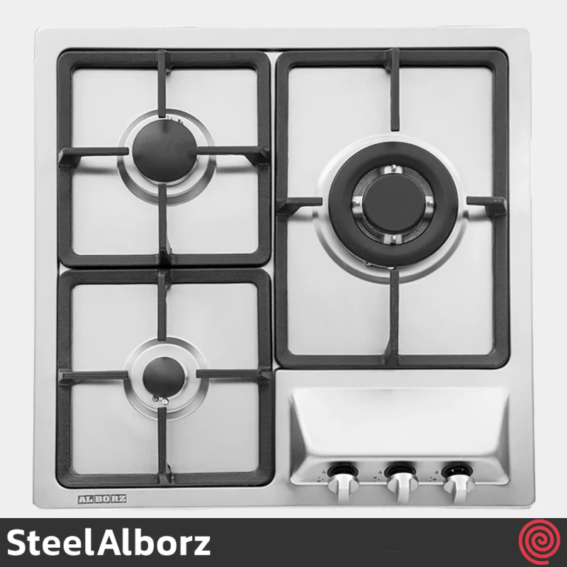 اجاق گاز صفحه ای 3 شعله استیل البرز مدل SteelAlborz S-3501 | بدنه استیل