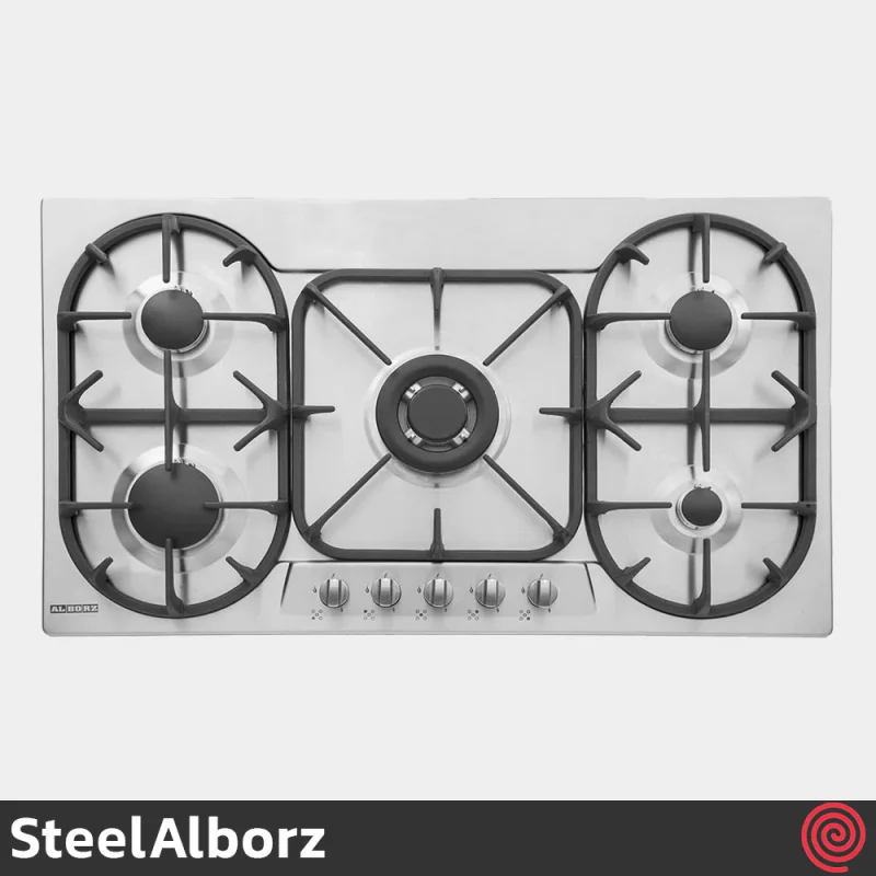 اجاق گاز صفحه ای 5 شعله استیل البرز مدل SteelAlborz S-5905 | بدنه استیل