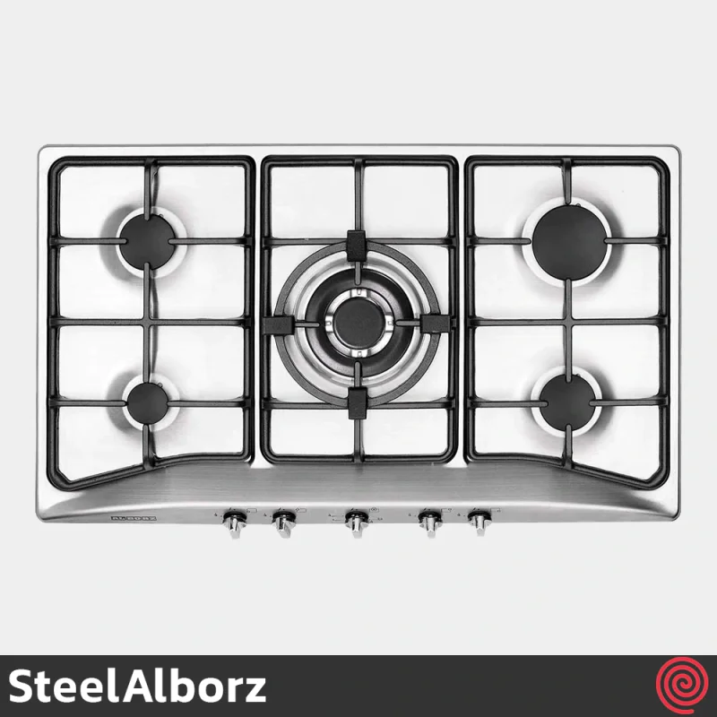 اجاق گاز صفحه ای 5 شعله استیل البرز مدل SteelAlborz S-5906 | بدنه استیل