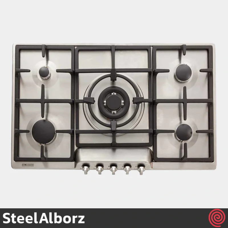 اجاق گاز صفحه ای 5 شعله استیل البرز مدل SteelAlborz S-5907 | بدنه استیل