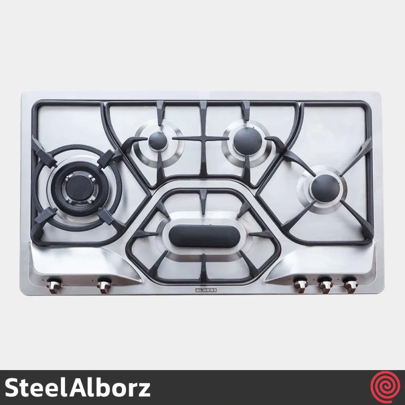 اجاق گاز صفحه ای 5 شعله استیل البرز مدل SteelAlborz S-5908 | بدنه استیل