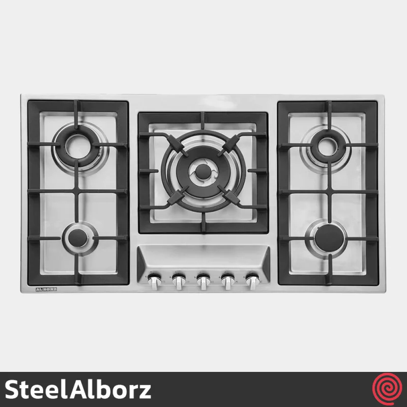 اجاق گاز صفحه ای 5 شعله استیل البرز مدل SteelAlborz S-5910(Chef) | بدنه استیل