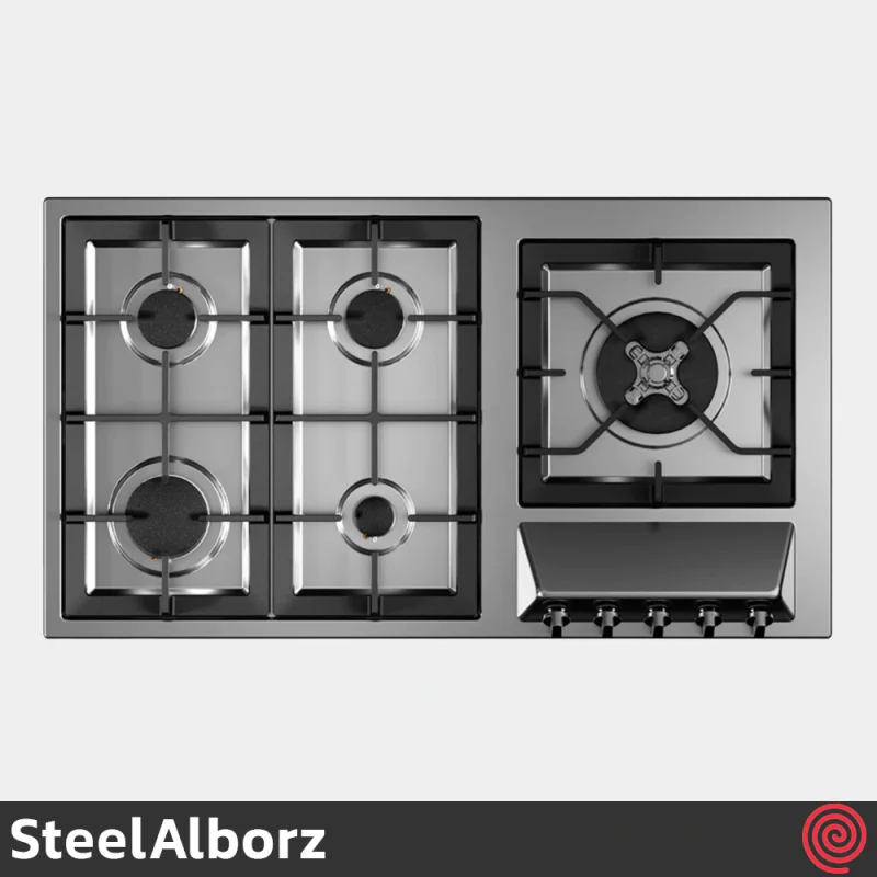 اجاق گاز صفحه ای 5 شعله استیل البرز مدل SteelAlborz S-5929 | بدنه استیل