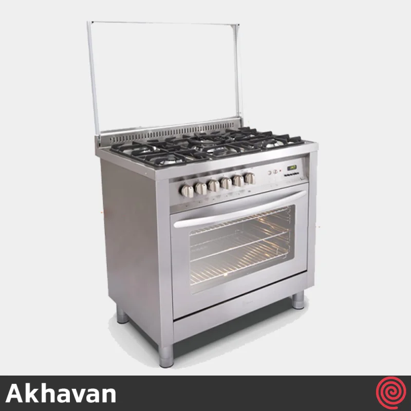 اجاق گاز فر دار 5 شعله اخوان مدل Akhavan M2-EDTS | رنگ نقره ای