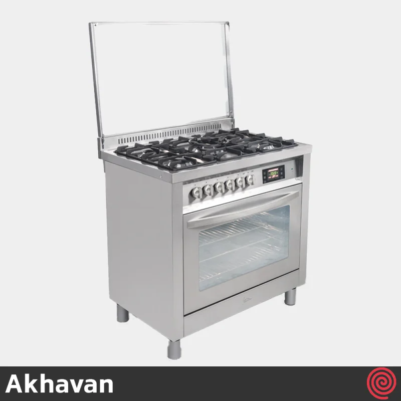 اجاق گاز فر دار 5 شعله اخوان مدل Akhavan M12-EDTR | رنگ نقره ای