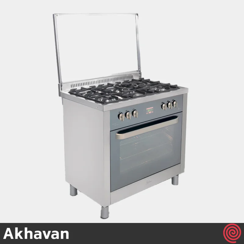 اجاق گاز فر دار 5 شعله اخوان مدل Akhavan M14-EDTR | رنگ نقره ای
