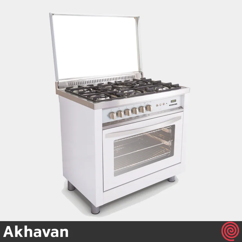 اجاق گاز فر دار 5 شعله اخوان مدل Akhavan M10-EDT | رنگ سفید