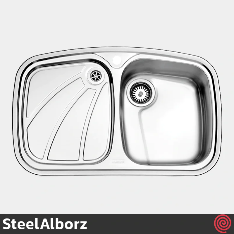 سینک ظرفشویی استیل البرز مدل SteelAlborz 618/50 | یک لگنه فانتزی توکار