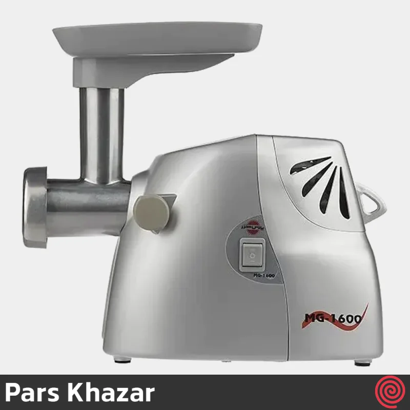 چرخ گوشت پارس خزر مدل Pars Khazar MG-1600P | رنگ نقره ای متالیک با توان 1000 وات