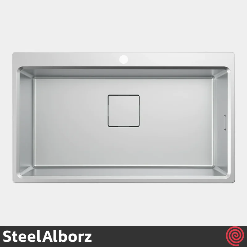 سینک ظرفشویی استیل البرز مدل SteelAlborz 958/52 | یک لگنه باکسی توکار