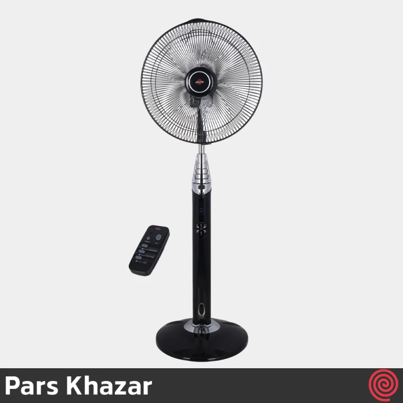 پنکه ایستاده پارس خزر مدل Pars Khazar FSR-Rana | رنگ مشکی با ریموت کنترل، 6 سرعته
