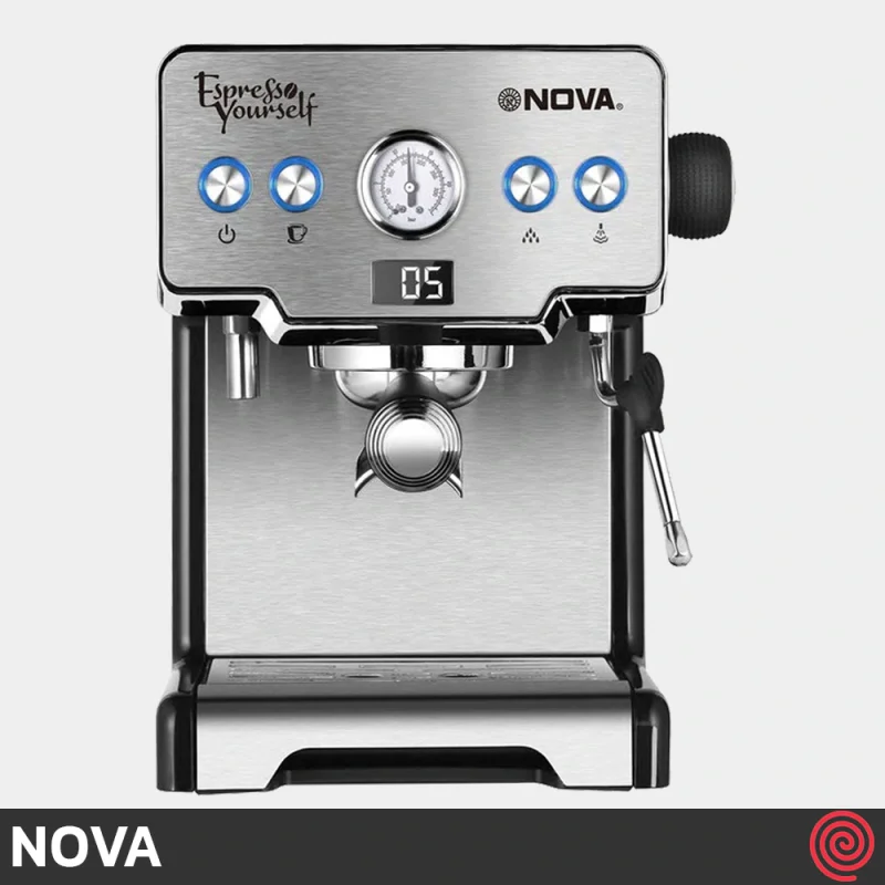 اسپرسو ساز نوا مدل NOVA NCM-128EXPS | رنگ نقره ای با فشار 15 بار