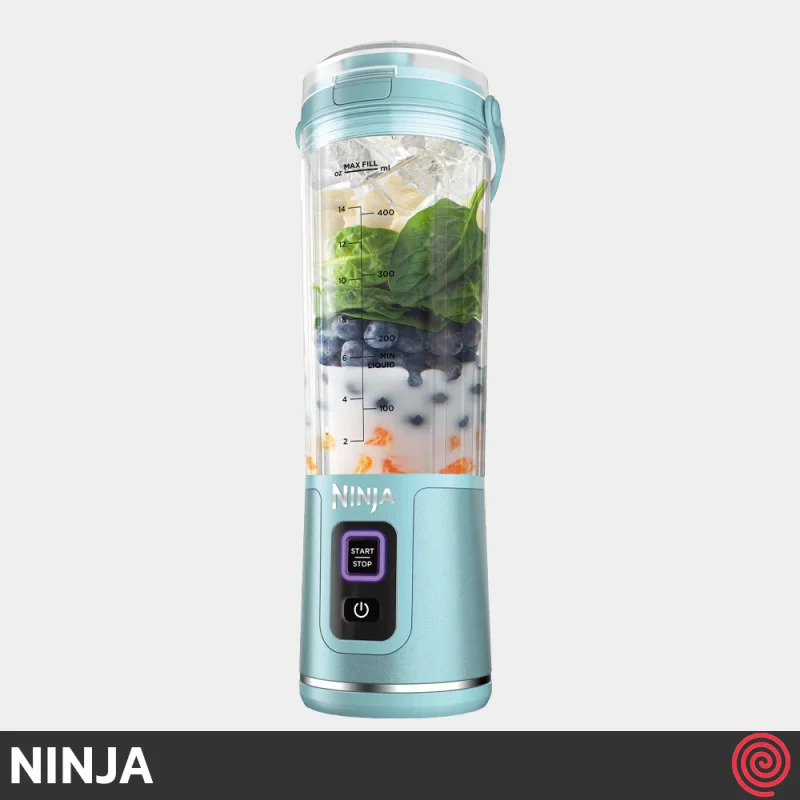 شیکر شارژی نینجا مدل Ninja Blast BC151AQ | رنگ فیروزه ای، قابل حمل با باتری 7.4 ولت