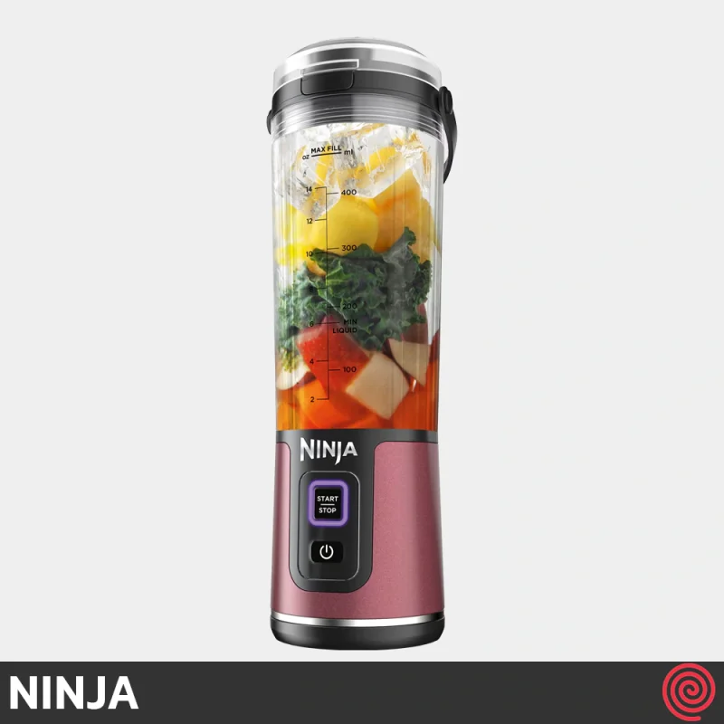 شیکر شارژی نینجا مدل Ninja Blast BC151RD | رنگ قرمز گیلاسی، قابل حمل با باتری 7.4 ولت