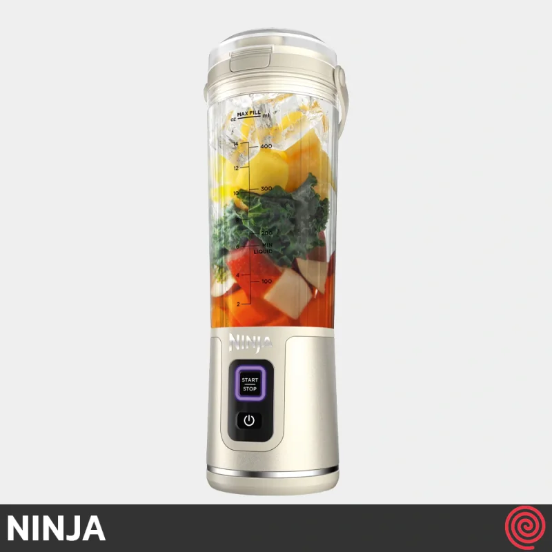 شیکر شارژی نینجا مدل Ninja Blast BC151VB | رنگ وانیلی متالیک، قابل حمل با باتری 7.4 ولت