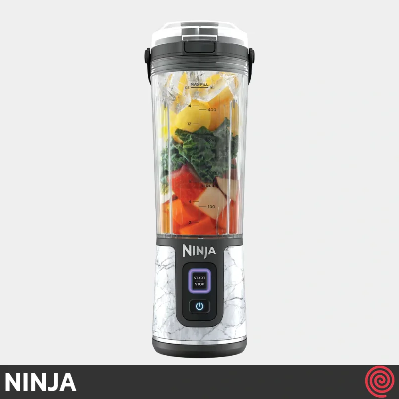 شیکر شارژی نینجا مدل Ninja Blast BC152MW | رنگ سفید مرمری، قابل حمل با باتری 7.4 ولت