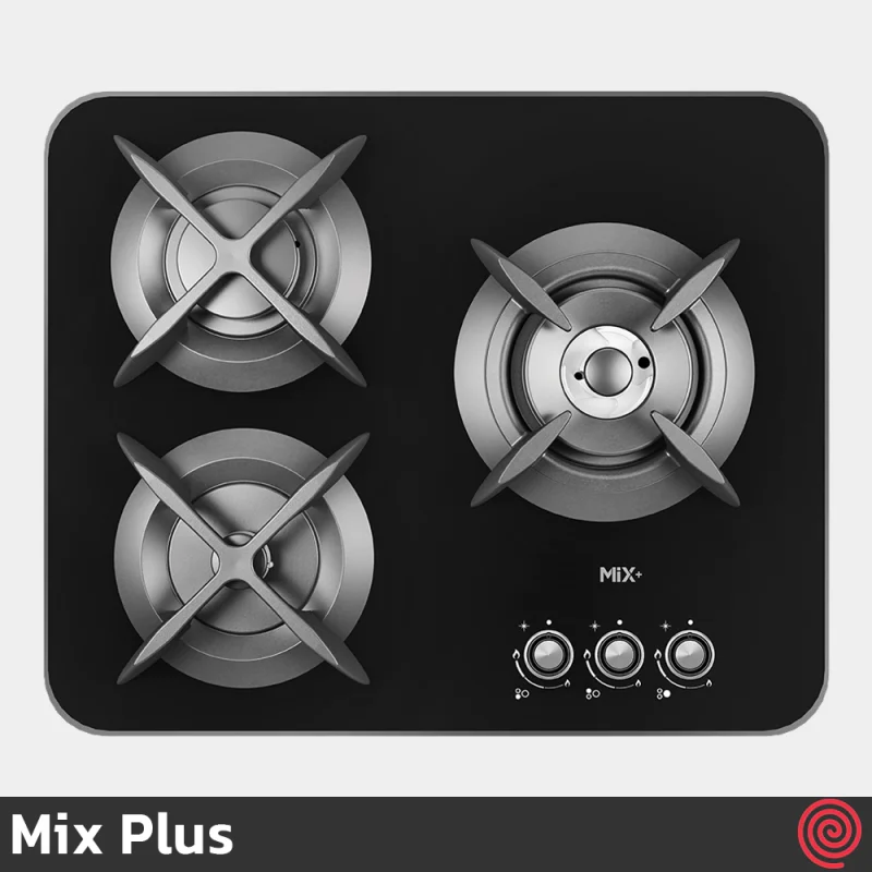 اجاق گاز صفحه ای 3 شعله میکس پلاس مدل Mix Plus 303G | بدنه شیشه ای