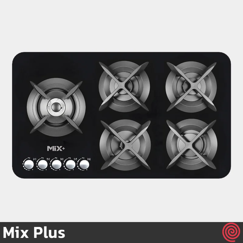 اجاق گاز صفحه ای 5 شعله میکس پلاس مدل Mix Plus IG503L | بدنه شیشه ای