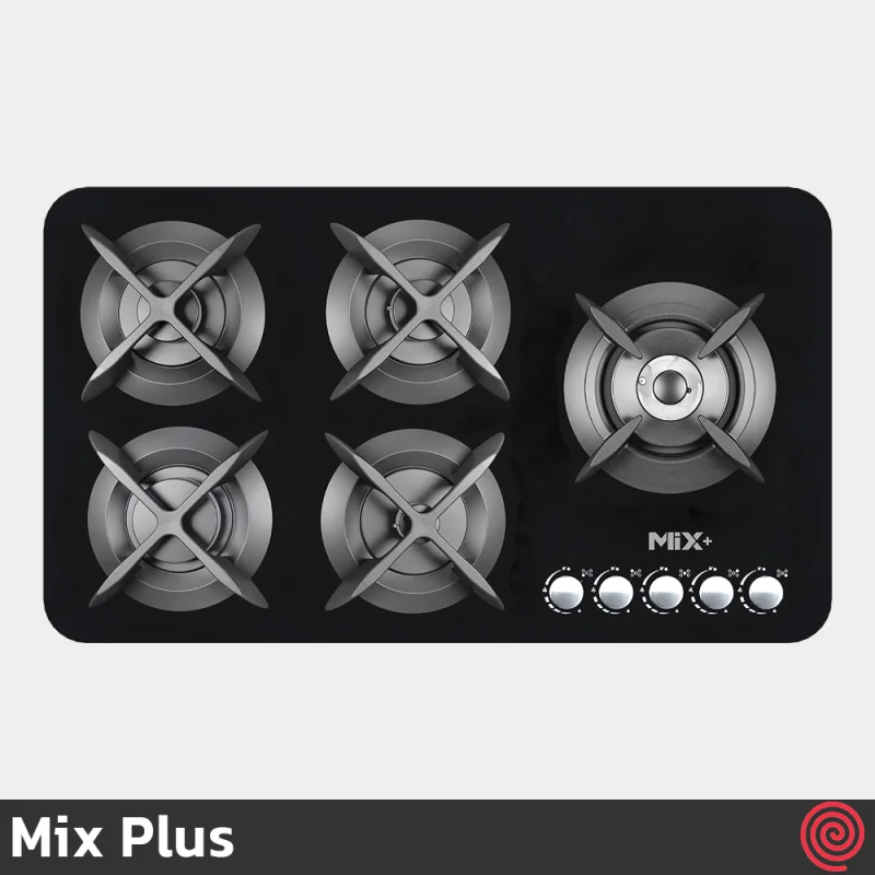 اجاق گاز صفحه ای 5 شعله میکس پلاس مدل Mix Plus IG503R | بدنه شیشه ای