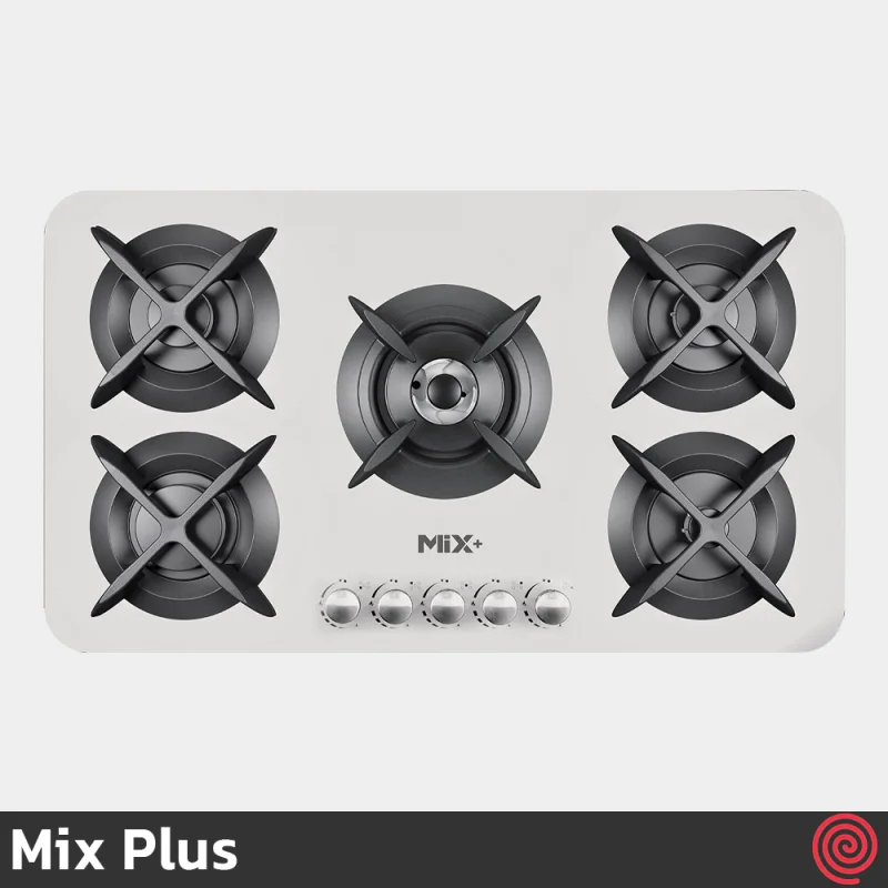 اجاق گاز صفحه ای 5 شعله میکس پلاس مدل Mix Plus IG503W | بدنه شیشه ای