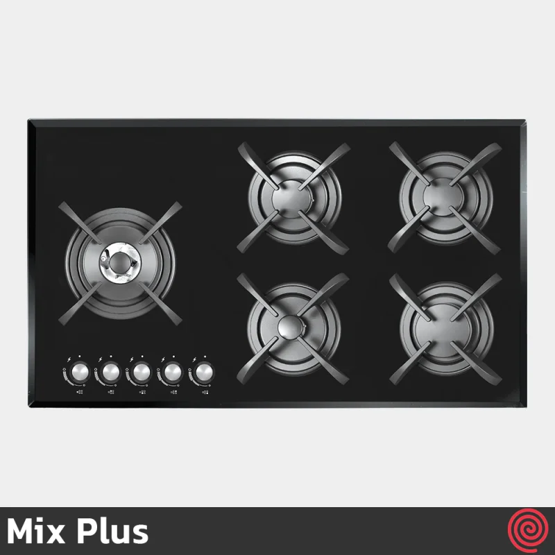 اجاق گاز صفحه ای 5 شعله میکس پلاس مدل Mix Plus CG8506 | بدنه شیشه ای