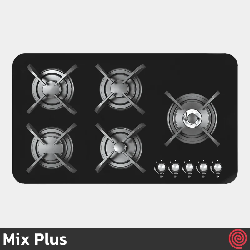 اجاق گاز صفحه ای 5 شعله میکس پلاس مدل Mix Plus CG8504 | بدنه شیشه ای