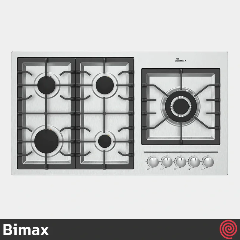 اجاق گاز صفحه ای 5 شعله بیمکث مدل Bimax 5089 | بدنه استیل