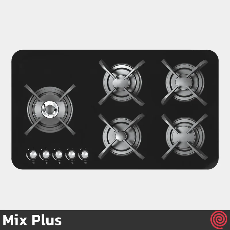 اجاق گاز صفحه ای 5 شعله میکس پلاس مدل Mix Plus CG8503 | بدنه شیشه ای