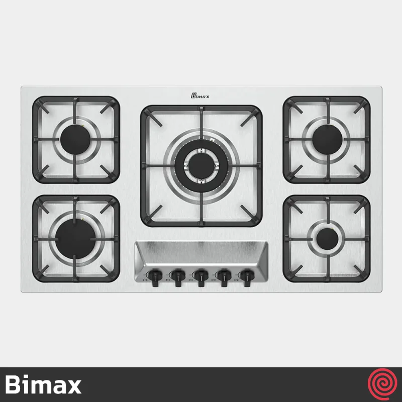 اجاق گاز صفحه ای 5 شعله بیمکث مدل Bimax 5098 | بدنه استیل