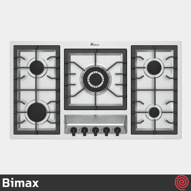 اجاق گاز صفحه ای 5 شعله بیمکث مدل Bimax 5099 | بدنه استیل