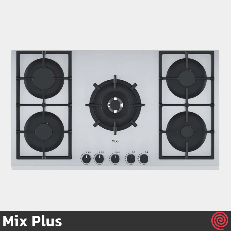 اجاق گاز صفحه ای 5 شعله میکس پلاس مدل Mix Plus G514W | بدنه شیشه ای