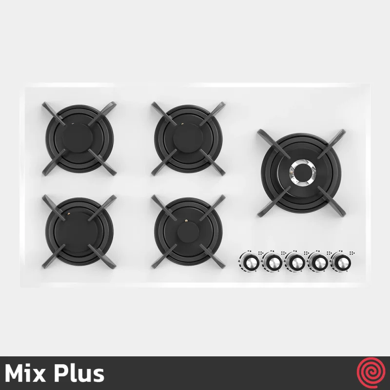 اجاق گاز صفحه ای 5 شعله میکس پلاس مدل Mix Plus G502RW | بدنه شیشه ای