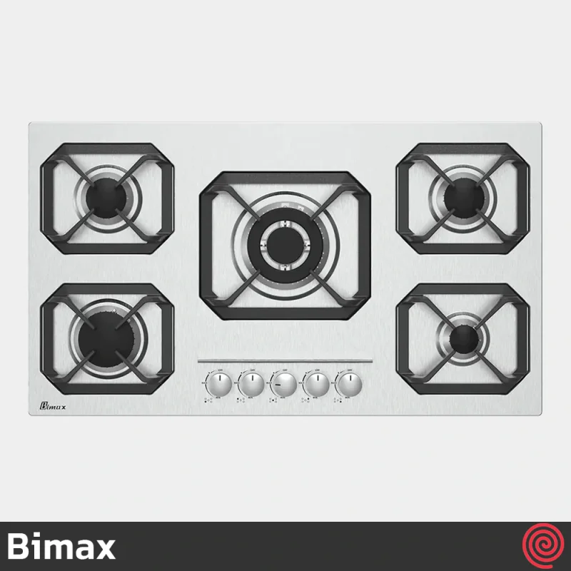 اجاق گاز صفحه ای 5 شعله بیمکث مدل Bimax 5075 | بدنه استیل