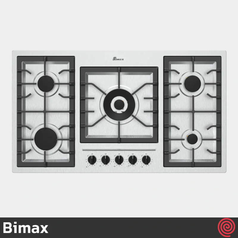اجاق گاز صفحه ای 5 شعله بیمکث مدل Bimax 0012A | بدنه استیل