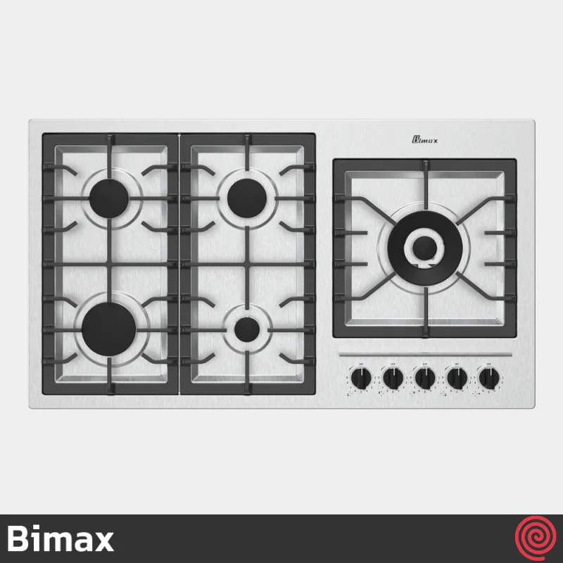 اجاق گاز صفحه ای 5 شعله بیمکث مدل Bimax 0013A | بدنه استیل