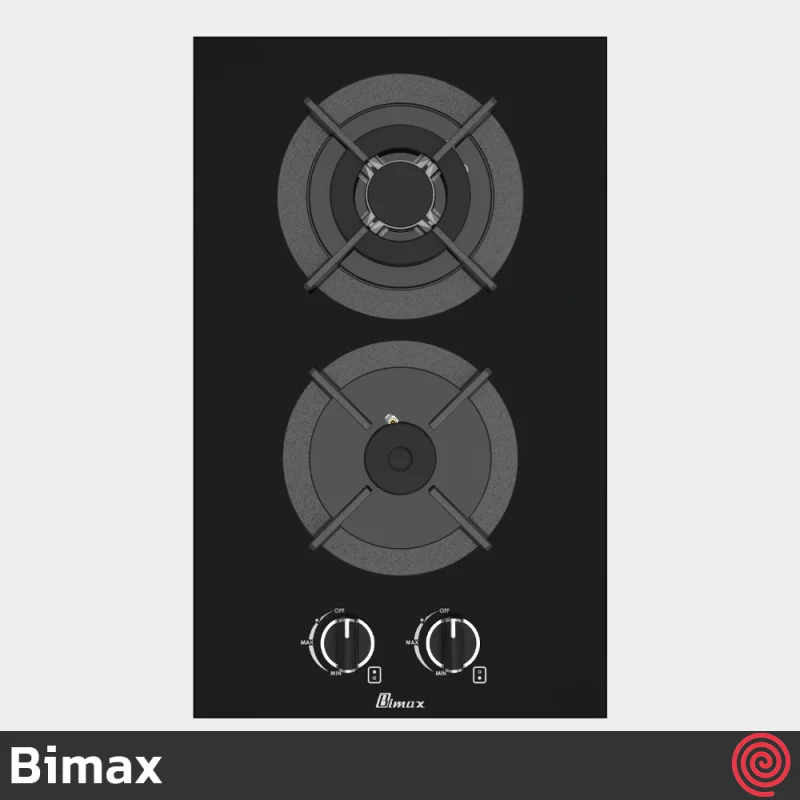 اجاق گاز صفحه ای 2 شعله بیمکث مدل Bimax 5017 | بدنه شیشه ای