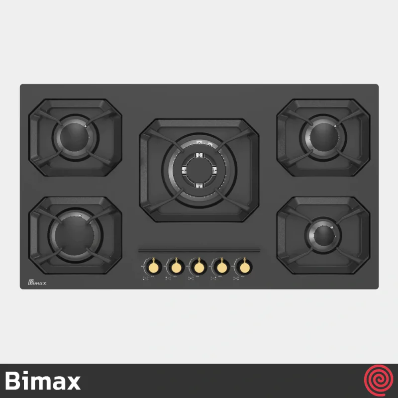 اجاق گاز صفحه ای 5 شعله بیمکث مدل Bimax 2302 | بدنه لعابی