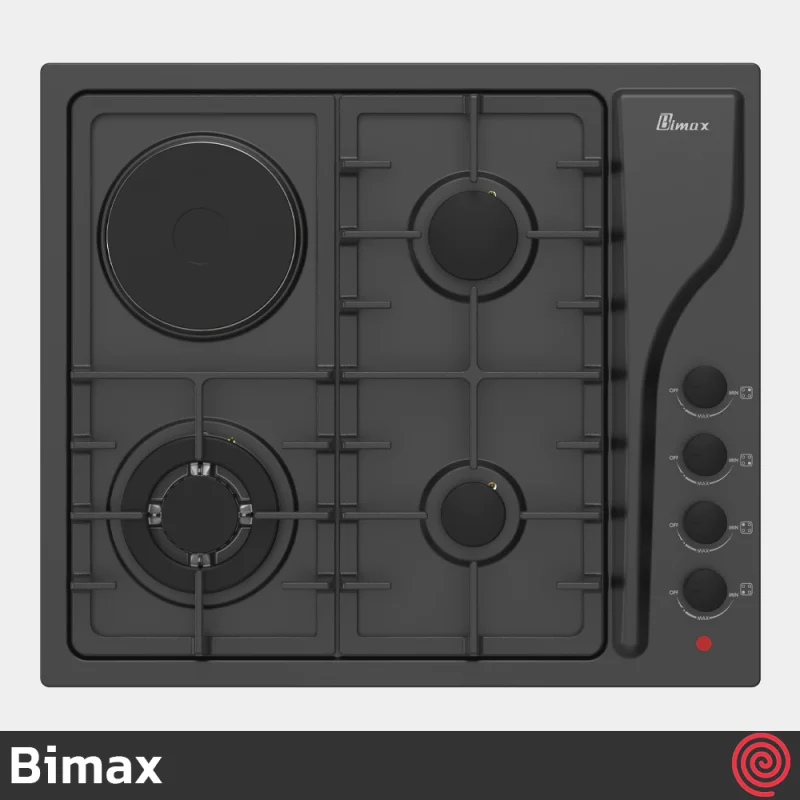 اجاق گاز صفحه ای 4 شعله بیمکث مدل Bimax 0068 | بدنه لعابی با المنت برقی
