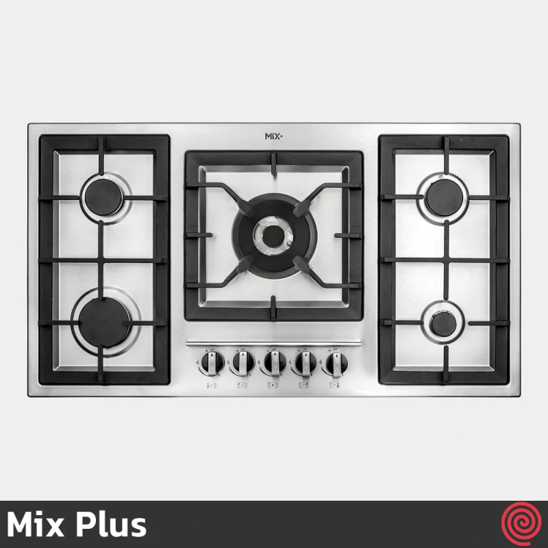 اجاق گاز صفحه ای 5 شعله میکس پلاس مدل Mix Plus 518S | بدنه استیل