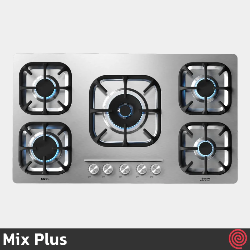اجاق گاز صفحه ای 5 شعله میکس پلاس مدل Mix Plus 523SF | بدنه استیل
