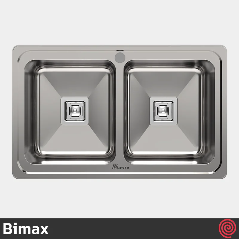 سینک ظرفشویی بیمکث مدل Bimax 934-50 | دو لگنه فانتزی توکار
