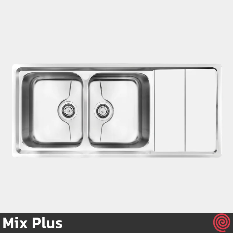سینک ظرفشویی میکس پلاس مدل Mix Plus 8062-P-50 | دو لگنه فانتزی توکار