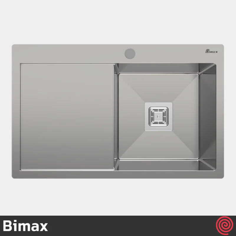 سینک ظرفشویی بیمکث مدل Bimax 721-50 | تک لگنه فلاش مونت باکسی توکار
